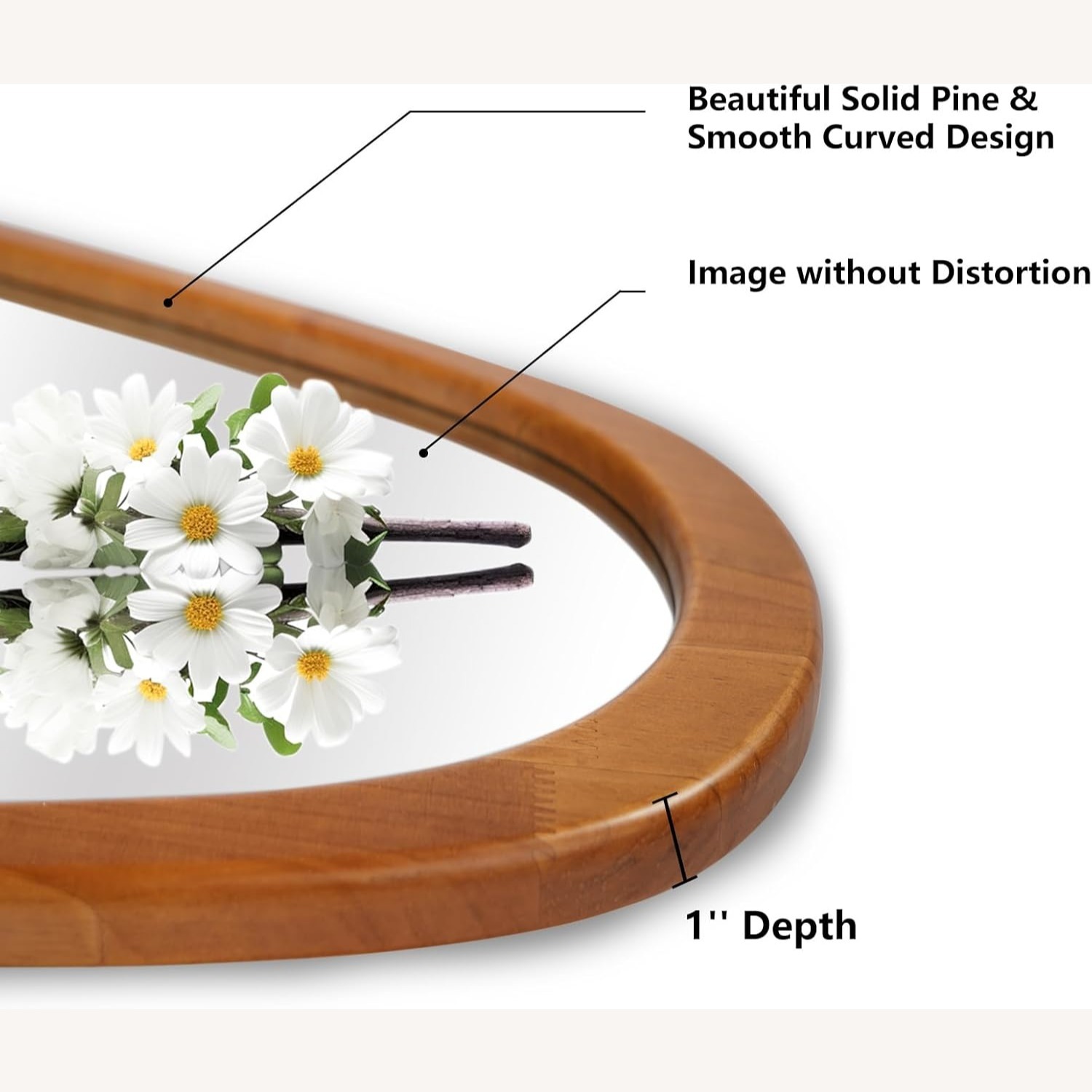 Amazon Wallbeyond Dark Brown Wood Wall Mirror - image-4