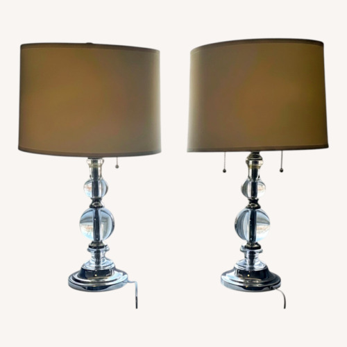 Used Silver Lamps With White Shades for sale on AptDeco