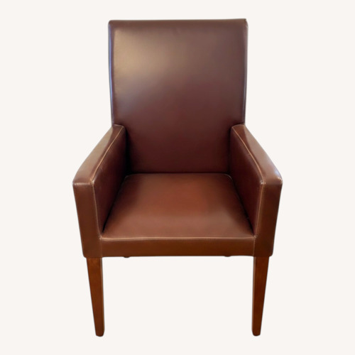 Used Pottery Barn Grayson Leather Dining Chairs (Set of 2) for sale on AptDeco