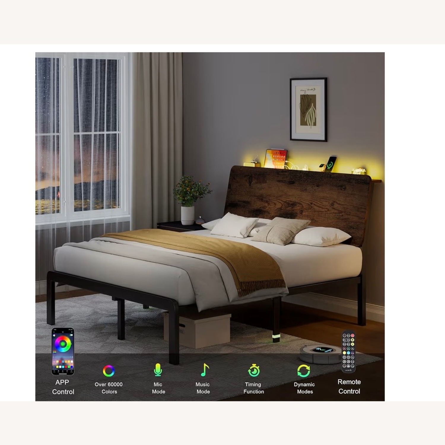 Amazon Dark Brown Wood Full Bed - image-1