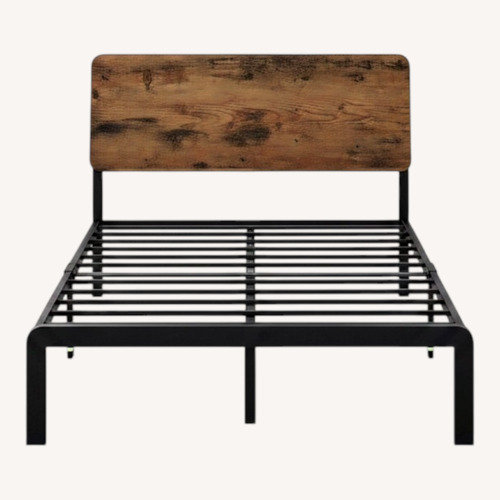 Used Amazon Dark Brown Wood Full Bed for sale on AptDeco