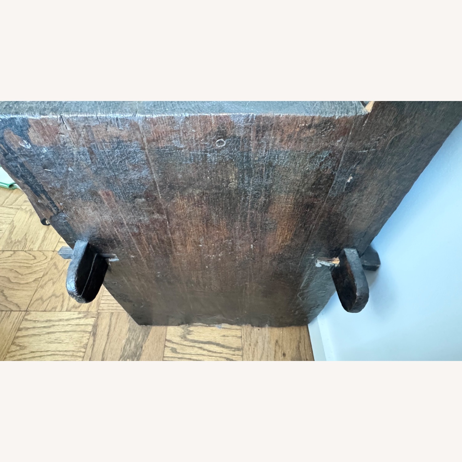 Antique Dark Brown Chest - image-5