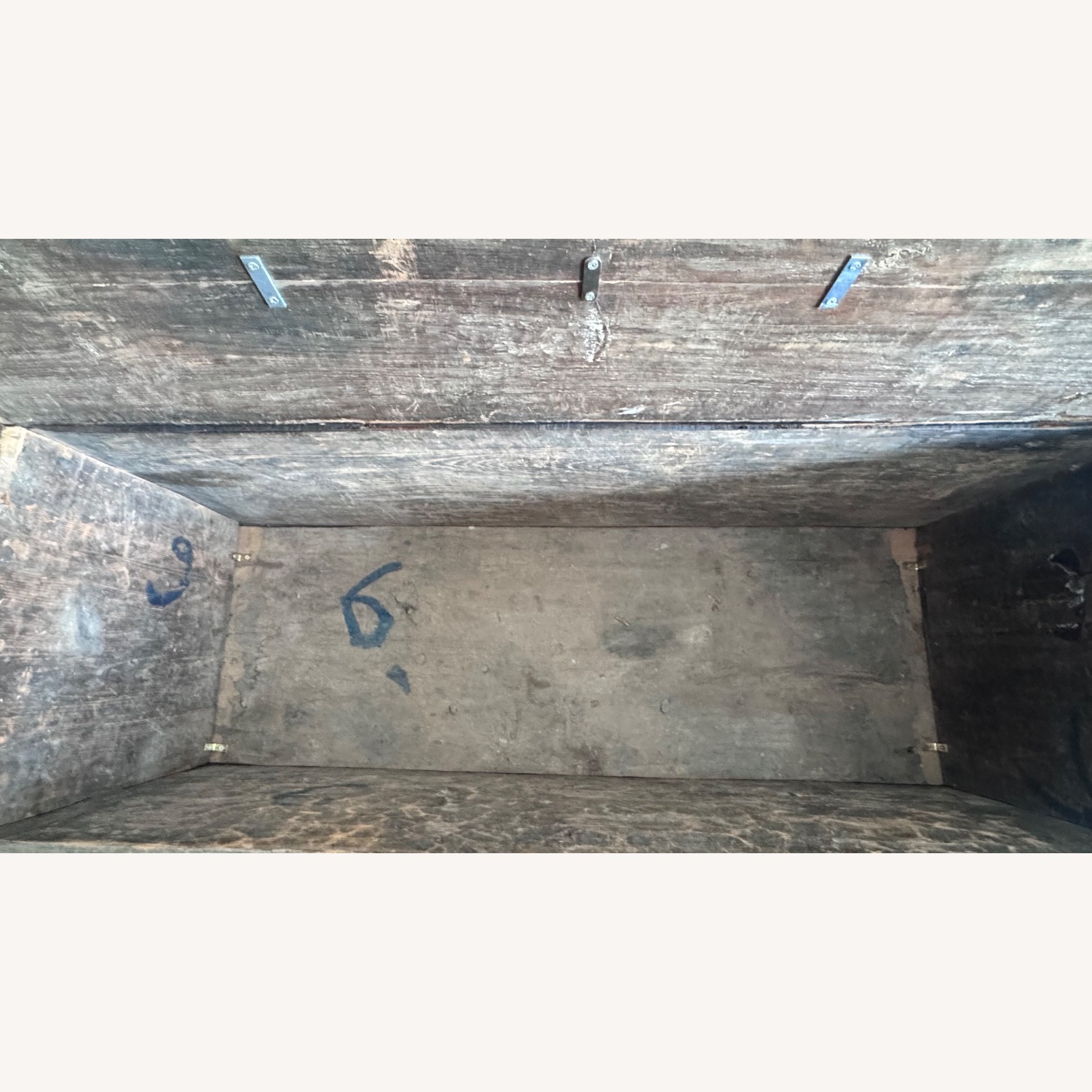 Antique Dark Brown Chest - image-7