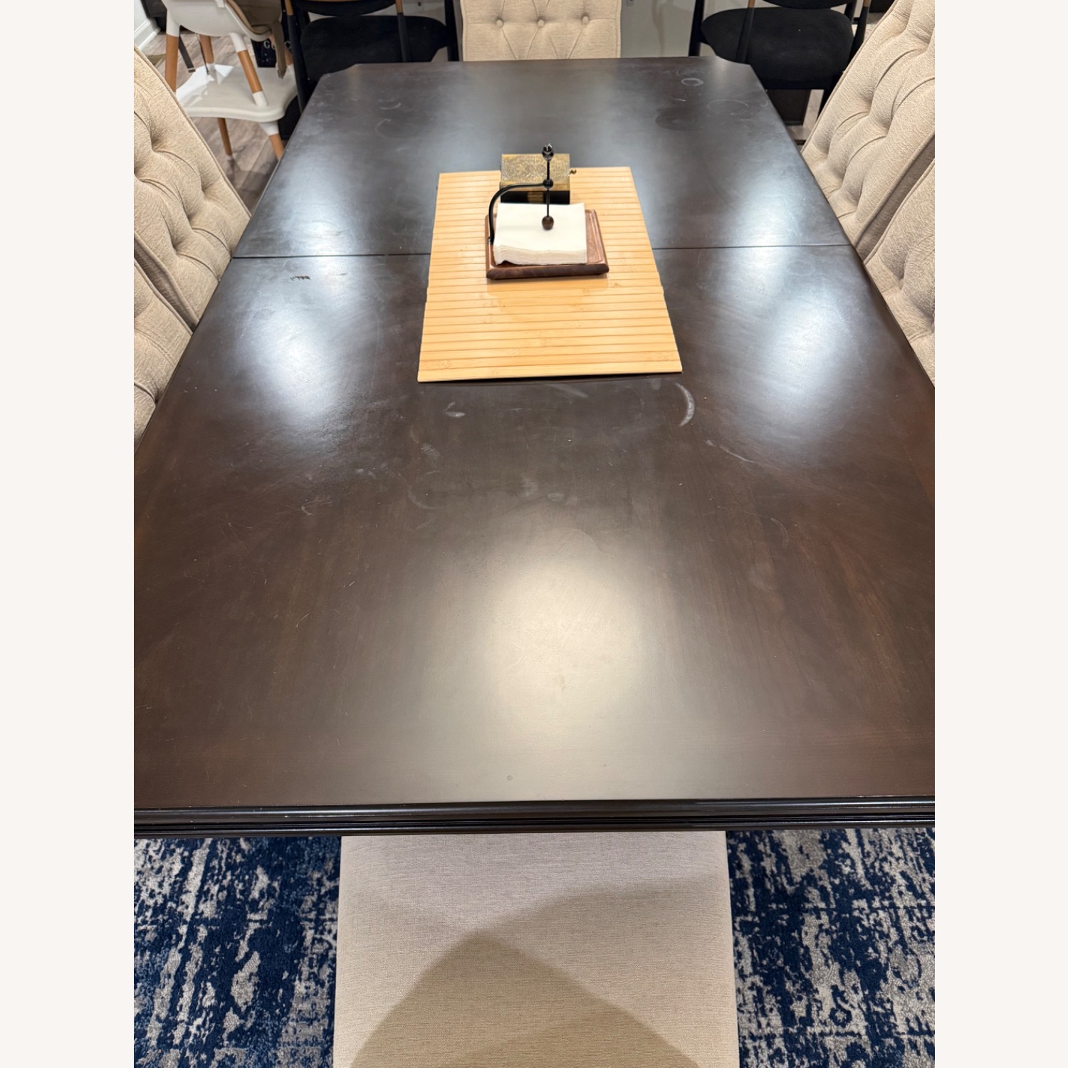 Raymour & Flanigan Dark Brown Wood Dining Table - image-5