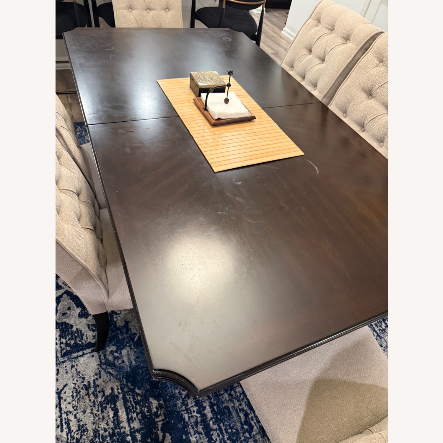 Raymour & Flanigan Dark Brown Wood Dining Table - image-4