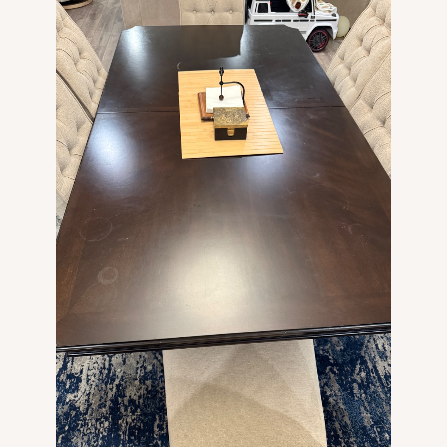 Raymour & Flanigan Dark Brown Wood Dining Table - image-2