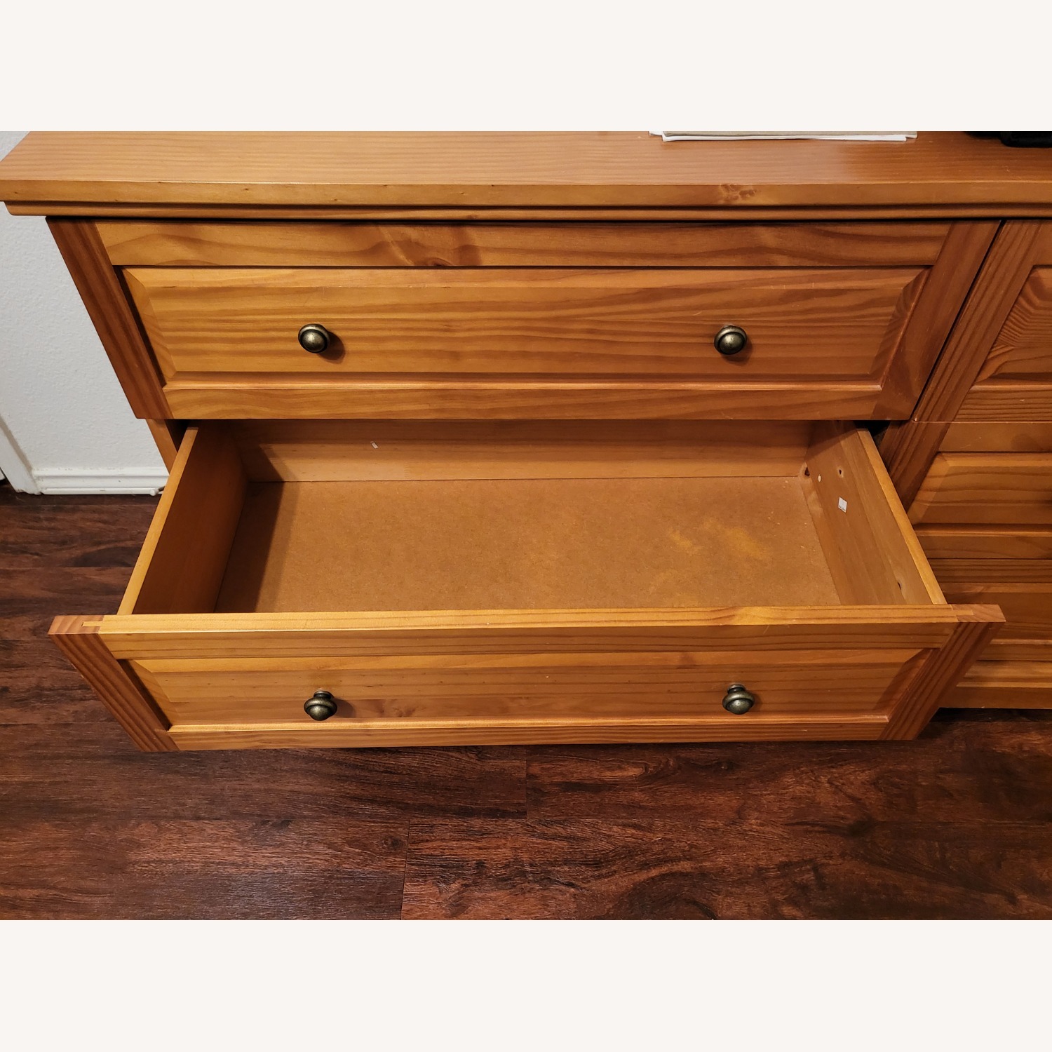 Light Brown Wood Dresser w Six Drawers - image-2