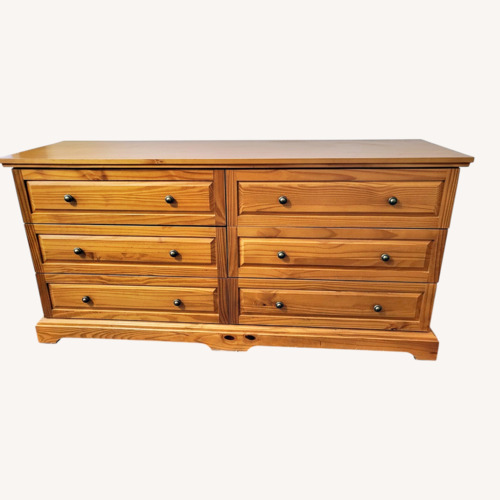 Used Light Brown Wood Dresser w Six Drawers for sale on AptDeco