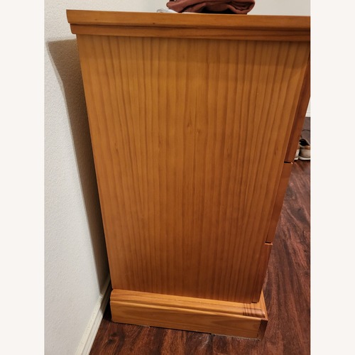 Used Light Brown Wood Dresser w Six Drawers for sale on AptDeco