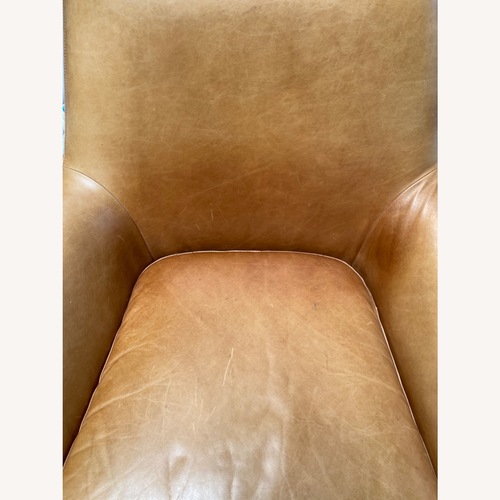 Used West Elm Lucas Leather Swivel Base Chair for sale on AptDeco