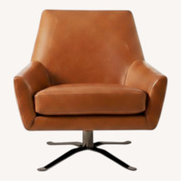 West Elm Lucas Leather Swivel Base Chair