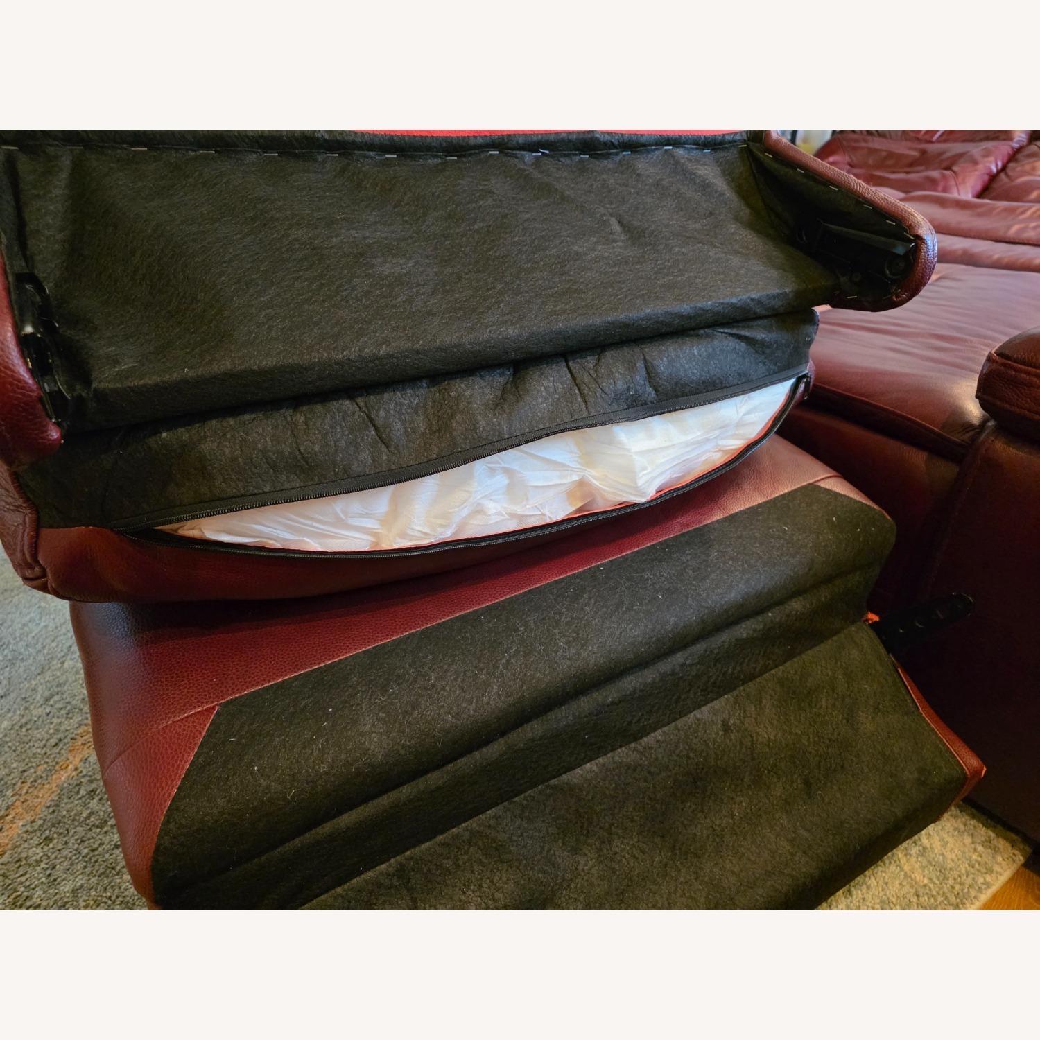 Quinton Red Leather 3+ Piece Sectional - image-8