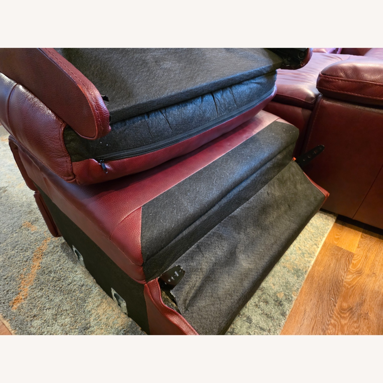 Quinton Red Leather 3+ Piece Sectional - image-6