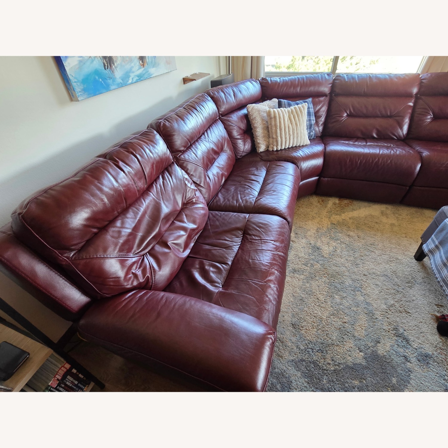 Quinton Red Leather 3+ Piece Sectional - image-13