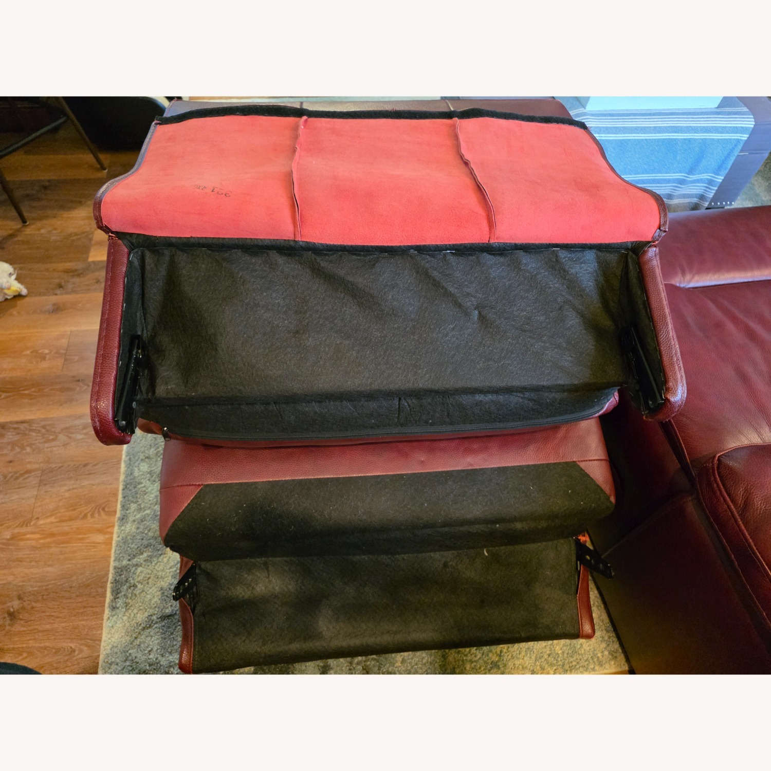 Quinton Red Leather 3+ Piece Sectional - image-9