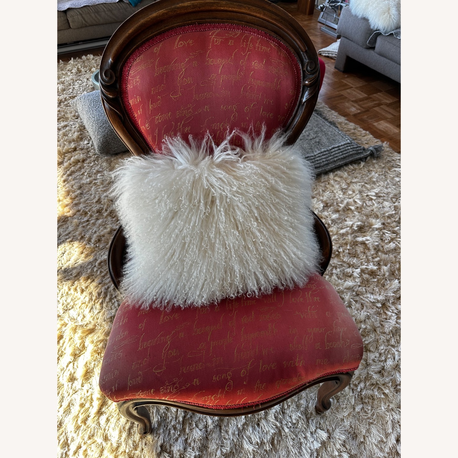 Vintage/Antique Red Accent Chair - image-2