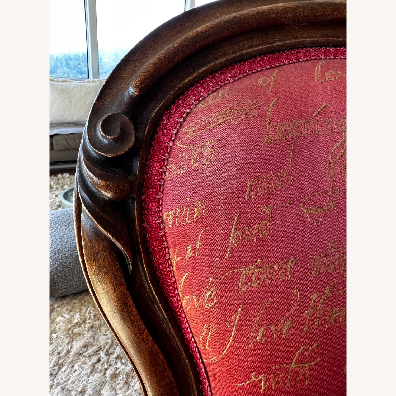 Vintage/Antique Red Accent Chair - image-3