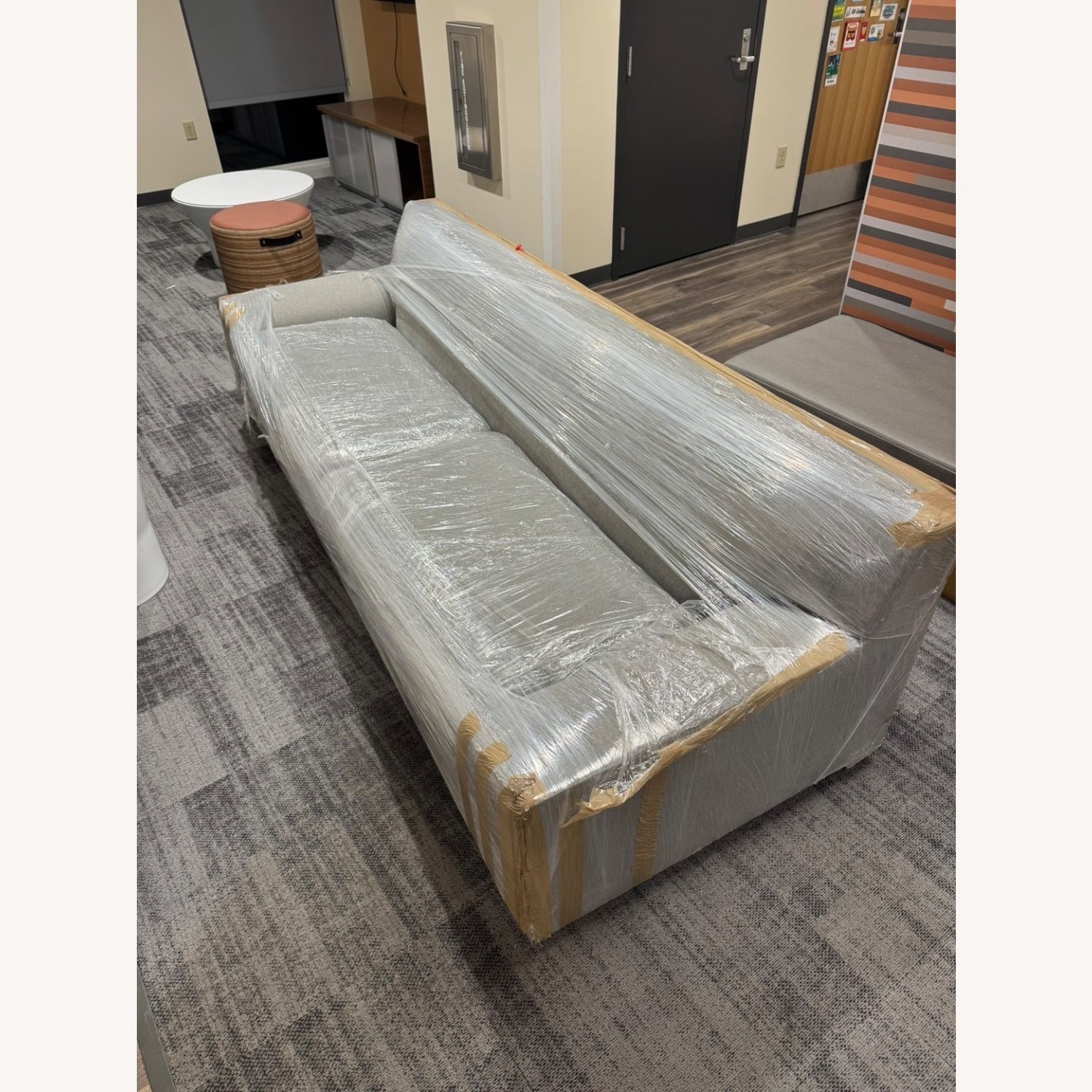 Light Gray Linen 3+ Seater Sofa - image-3