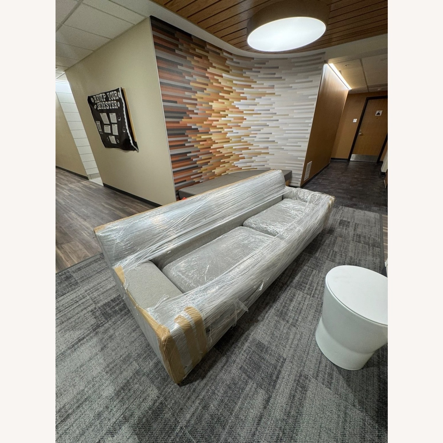 Light Gray Linen 3+ Seater Sofa - image-1