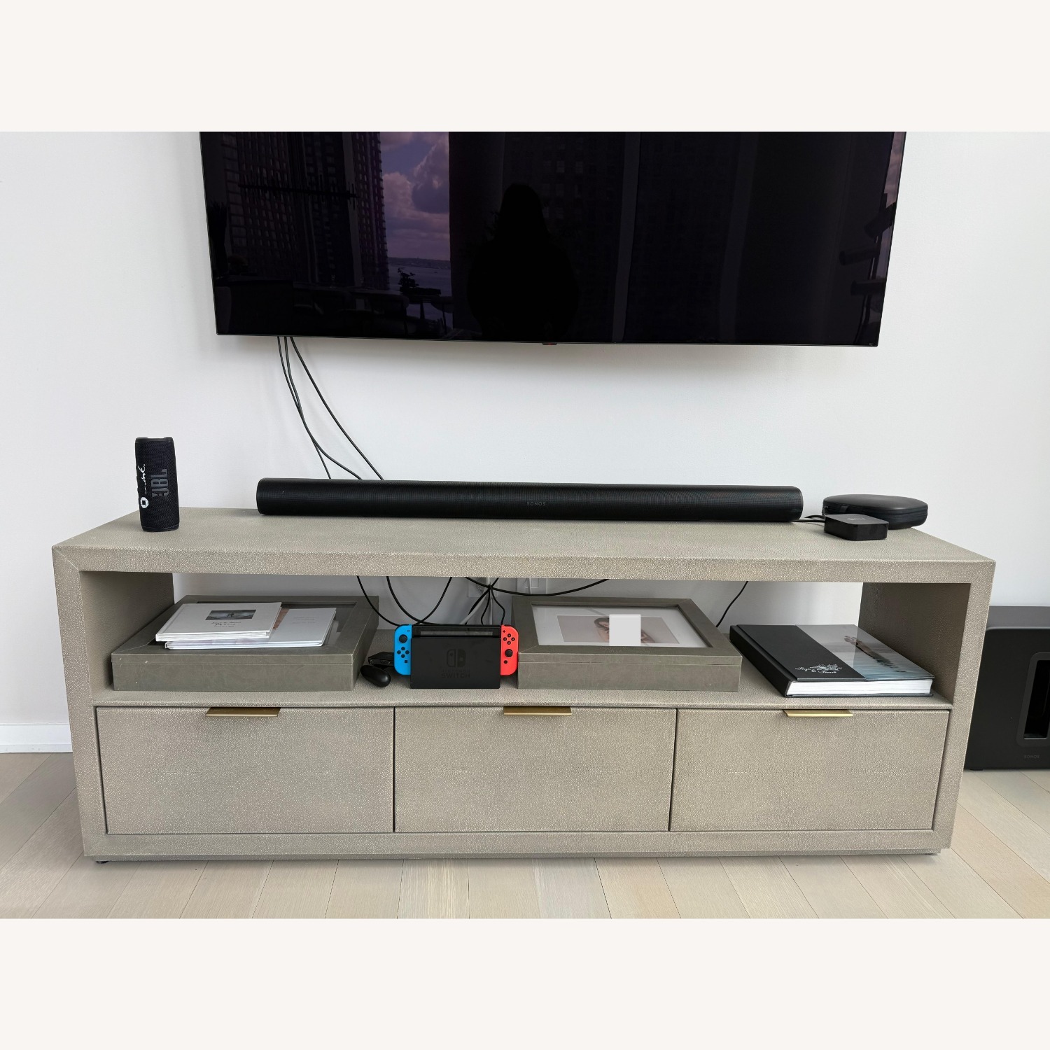 Restoration Hardware Clio Shagreen Wide Media Console - image-4