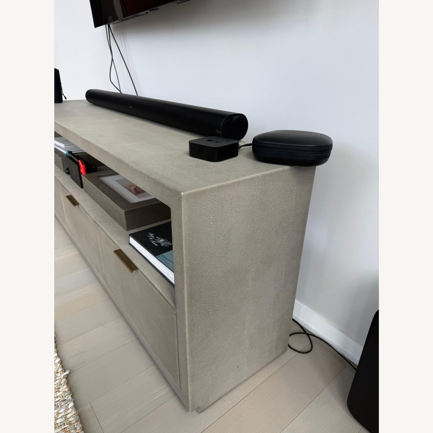 Restoration Hardware Clio Shagreen Wide Media Console - image-2