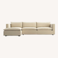  Crate & Barrel Lotus Deep Sectional W Chaise