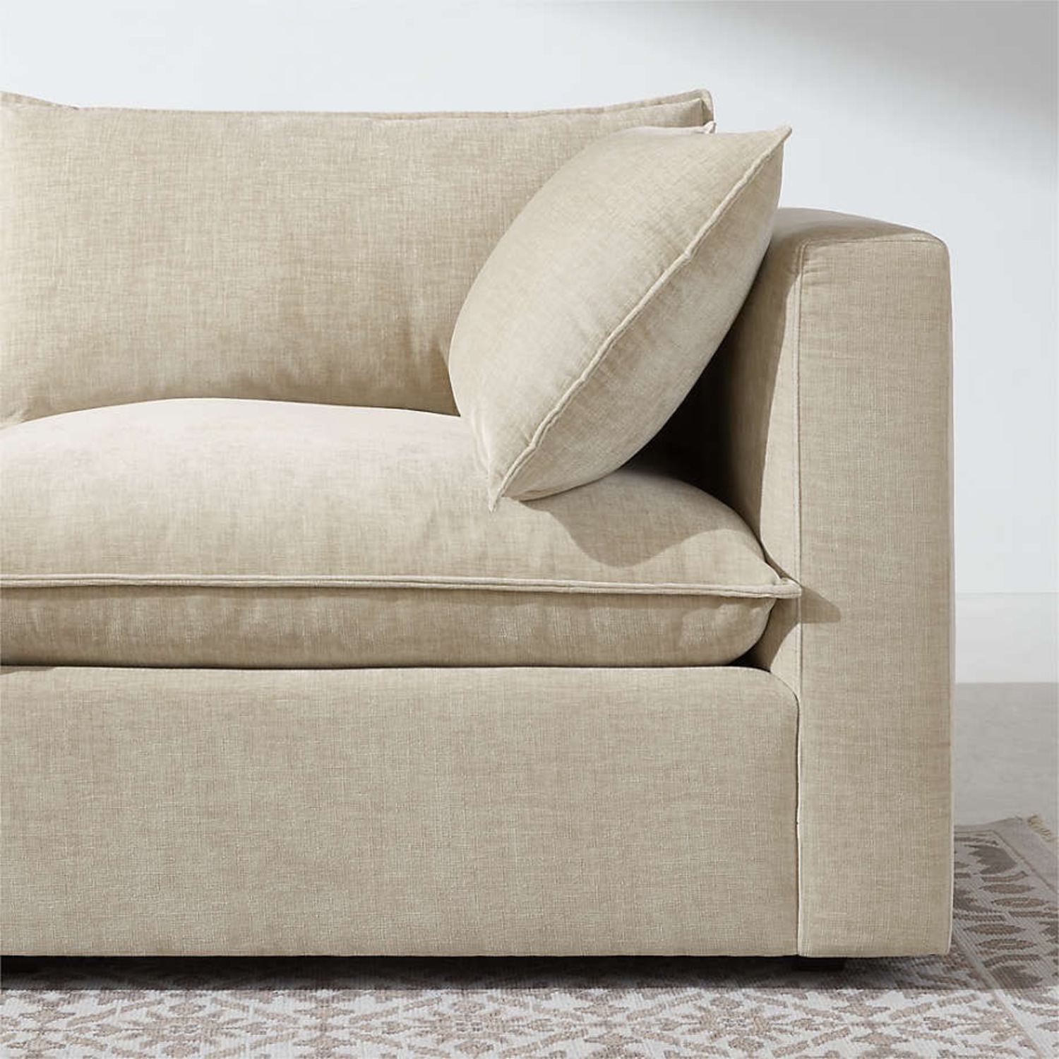  Crate & Barrel Lotus Deep Sectional W Chaise - image-3