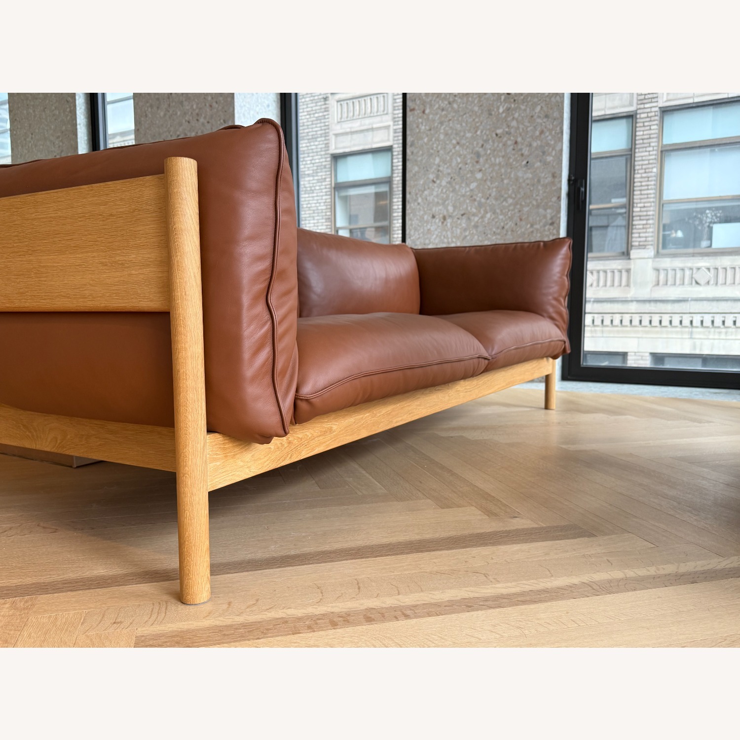 Hay Arbor 3-Seater Sofa, Oak/Cognac Leather - image-3