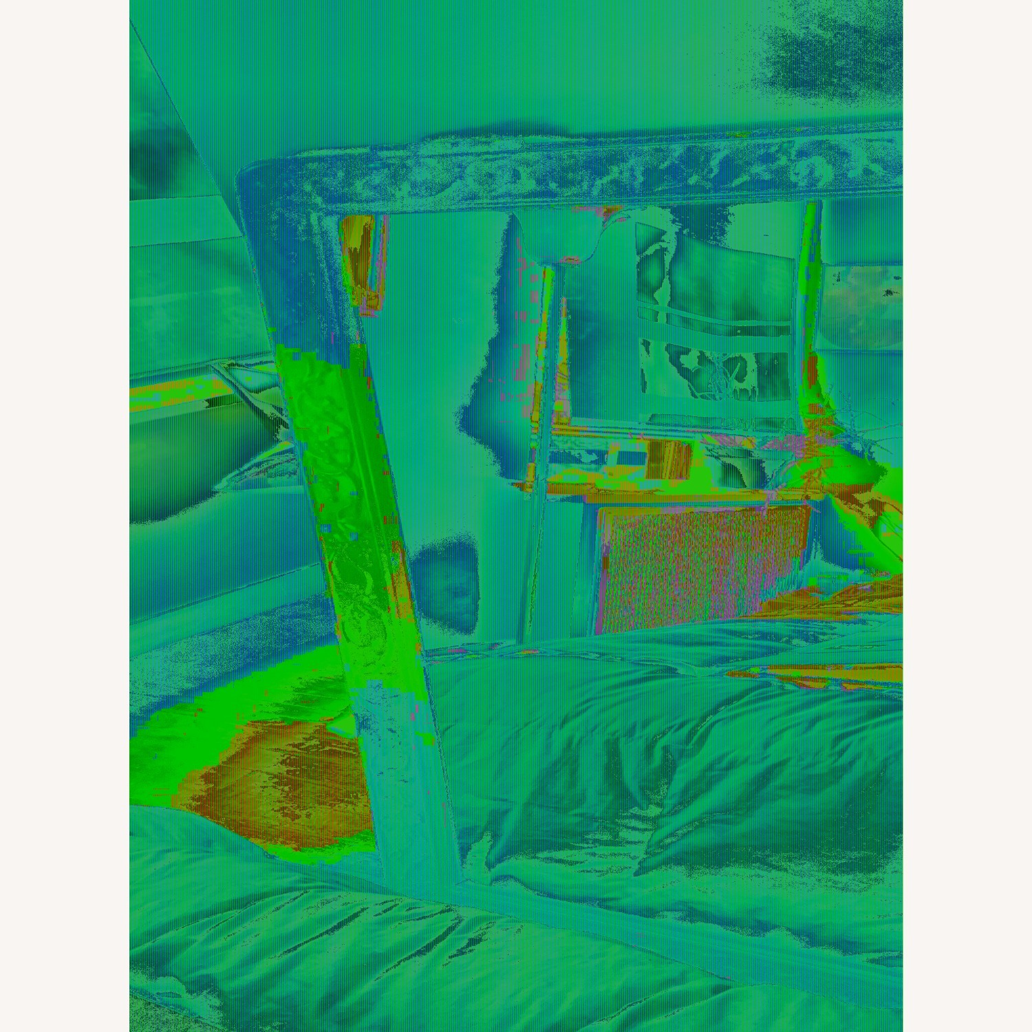 Black Wood Mirror W Relief Frame Design - image-3