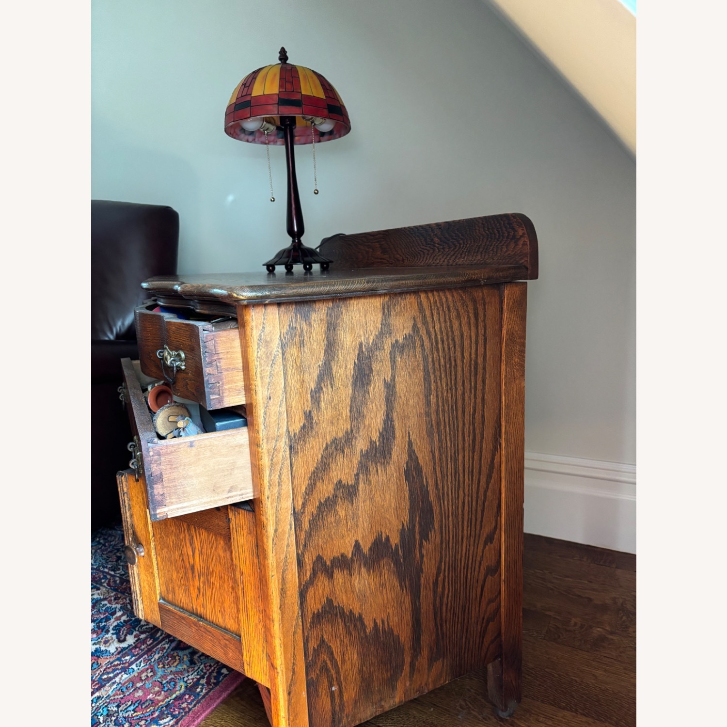 Dark Brown Wood Chest - image-2