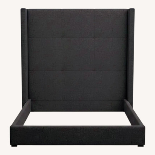 Used Akain Dark Gray Fabric Queen Bed for sale on AptDeco