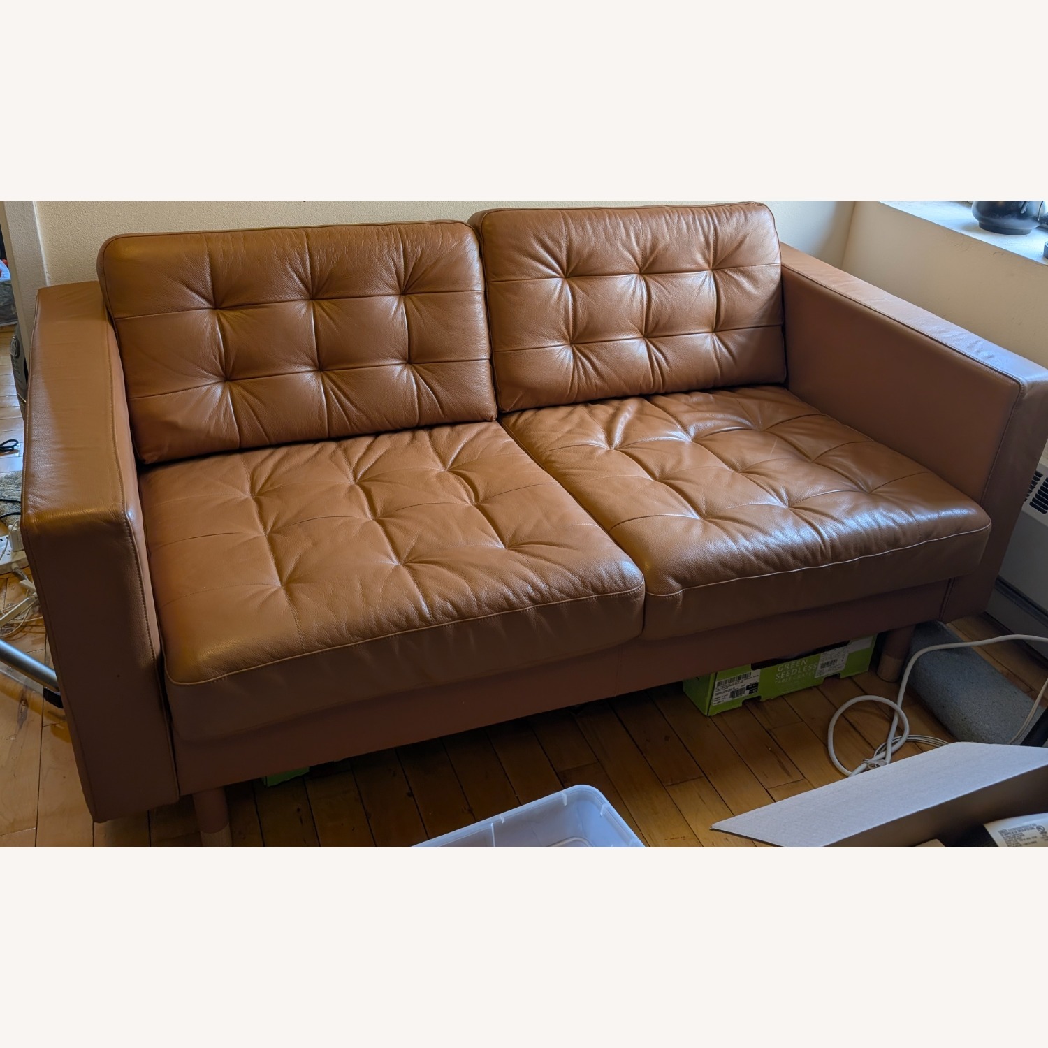 IKEA MORABO Leather Loveseat  - image-1
