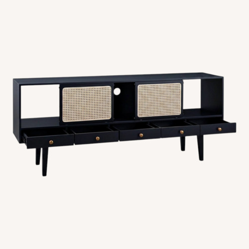 Used Walmart Cane TV Stand for TVs up to 78" for sale on AptDeco