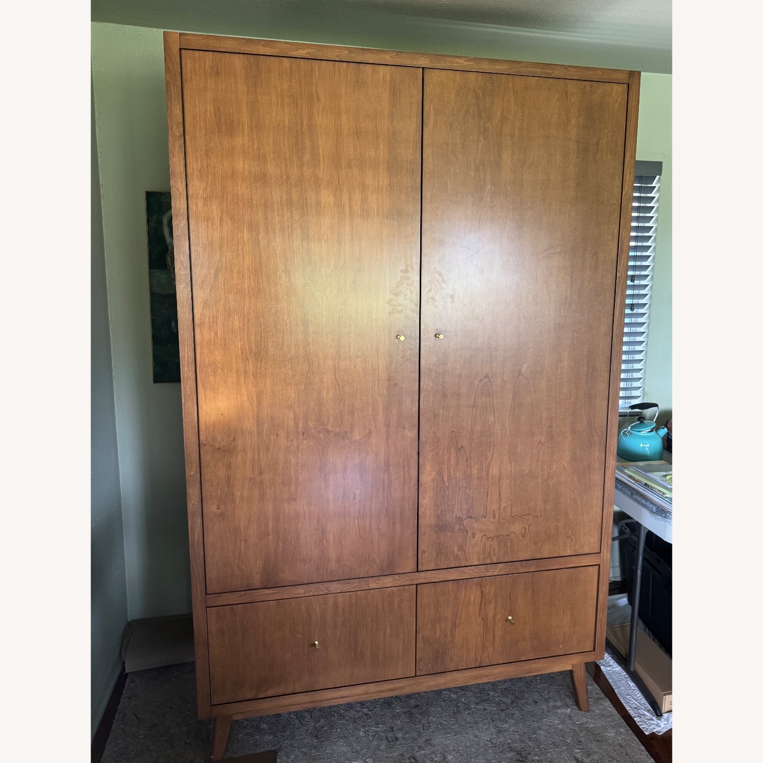 Custom-made Midcentury Wood Armoire - image-1