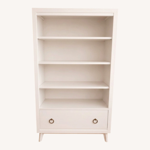 Used White Bookshelf with Drawer for sale on AptDeco