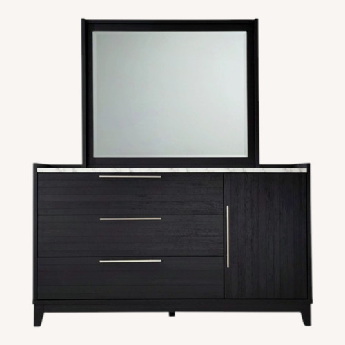 Used Solitude Espresso 3 Drawer Dresser & Mirror for sale on AptDeco