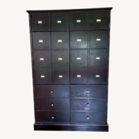 Black Wood Computer/Media Storage