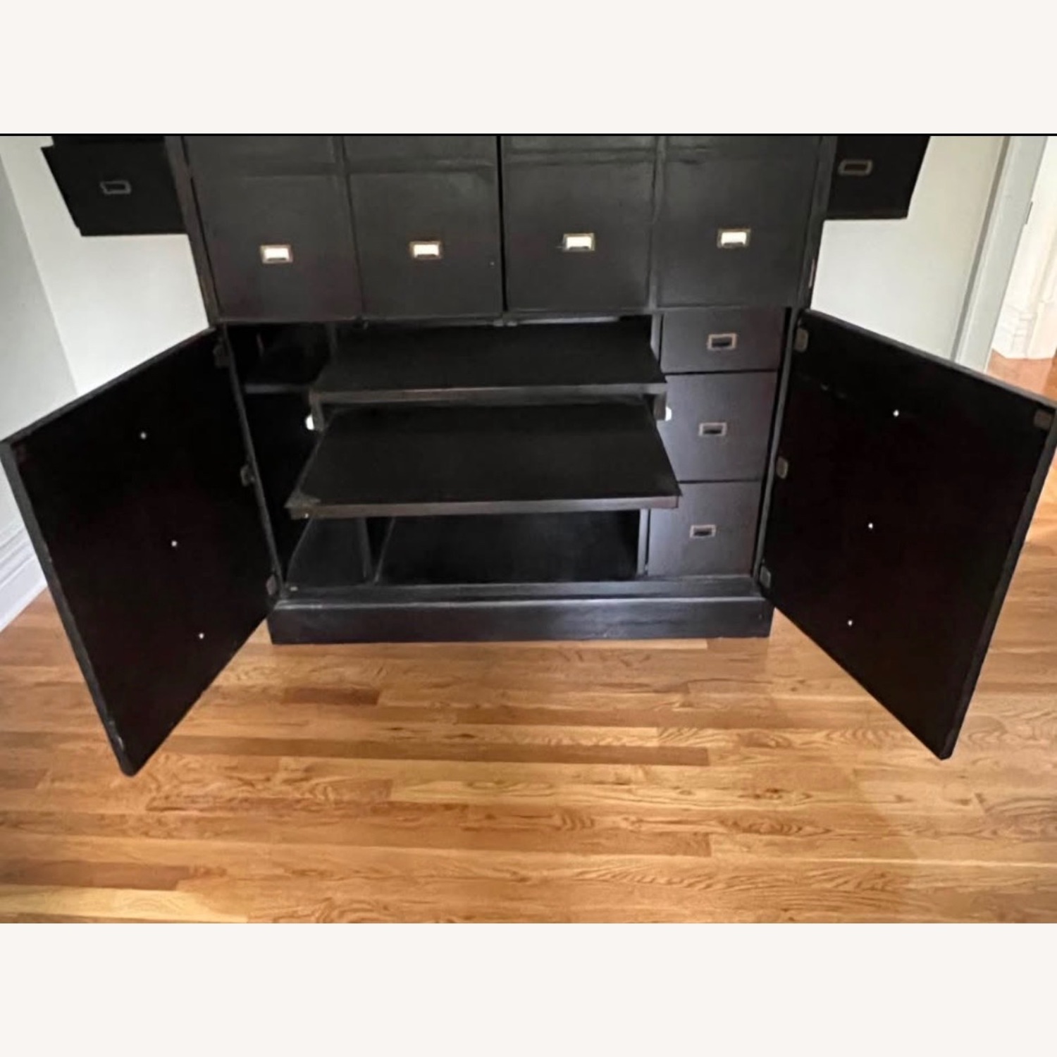 Black Wood Computer/Media Storage - image-3