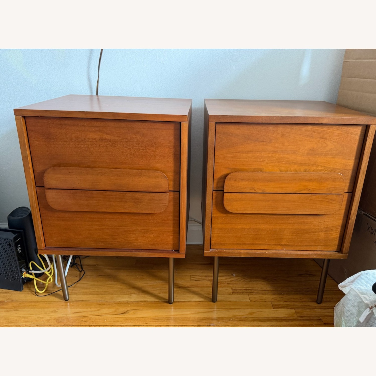 West Elm Dark Brown Gemini Nightstands (18") - image-4