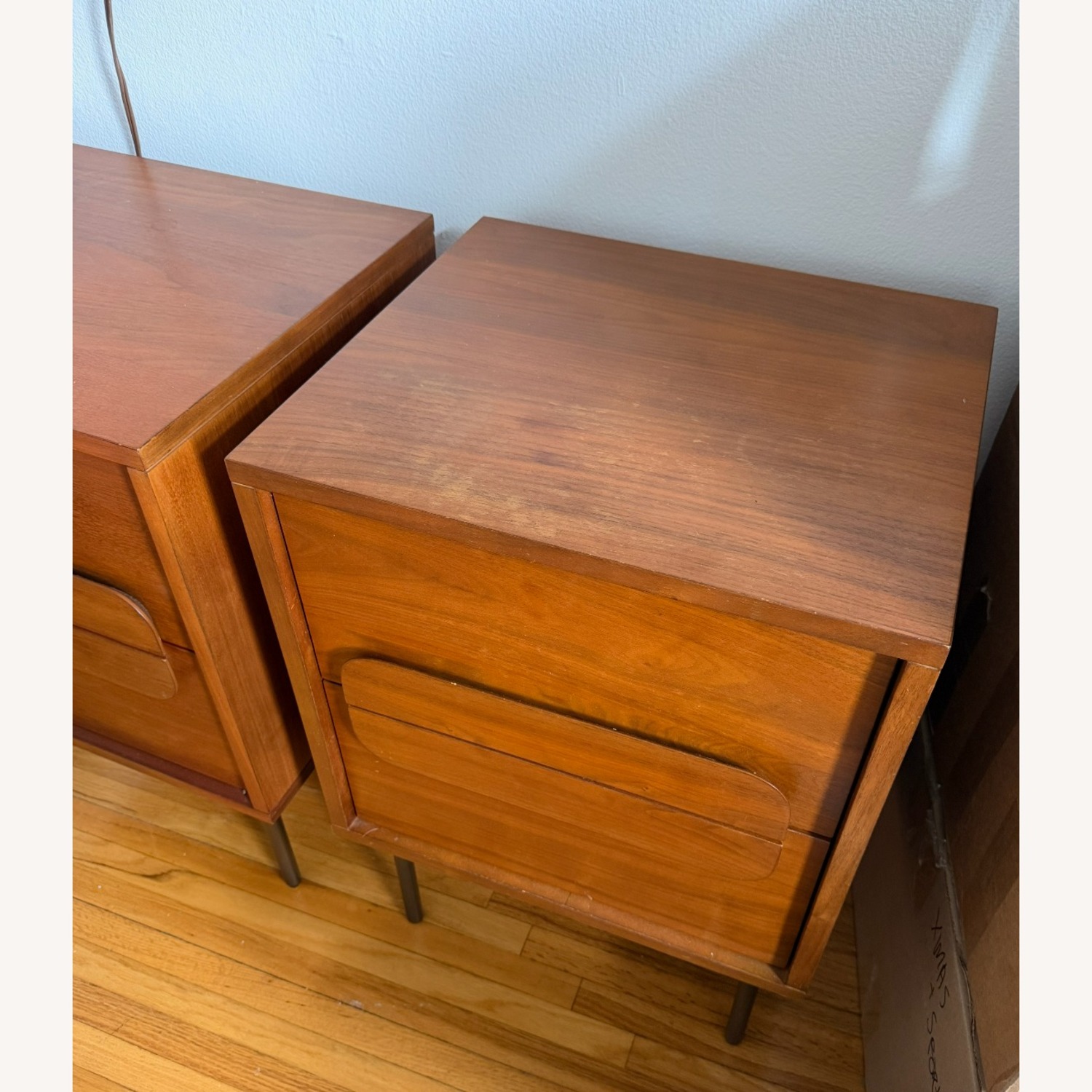 West Elm Dark Brown Gemini Nightstands (18") - image-2