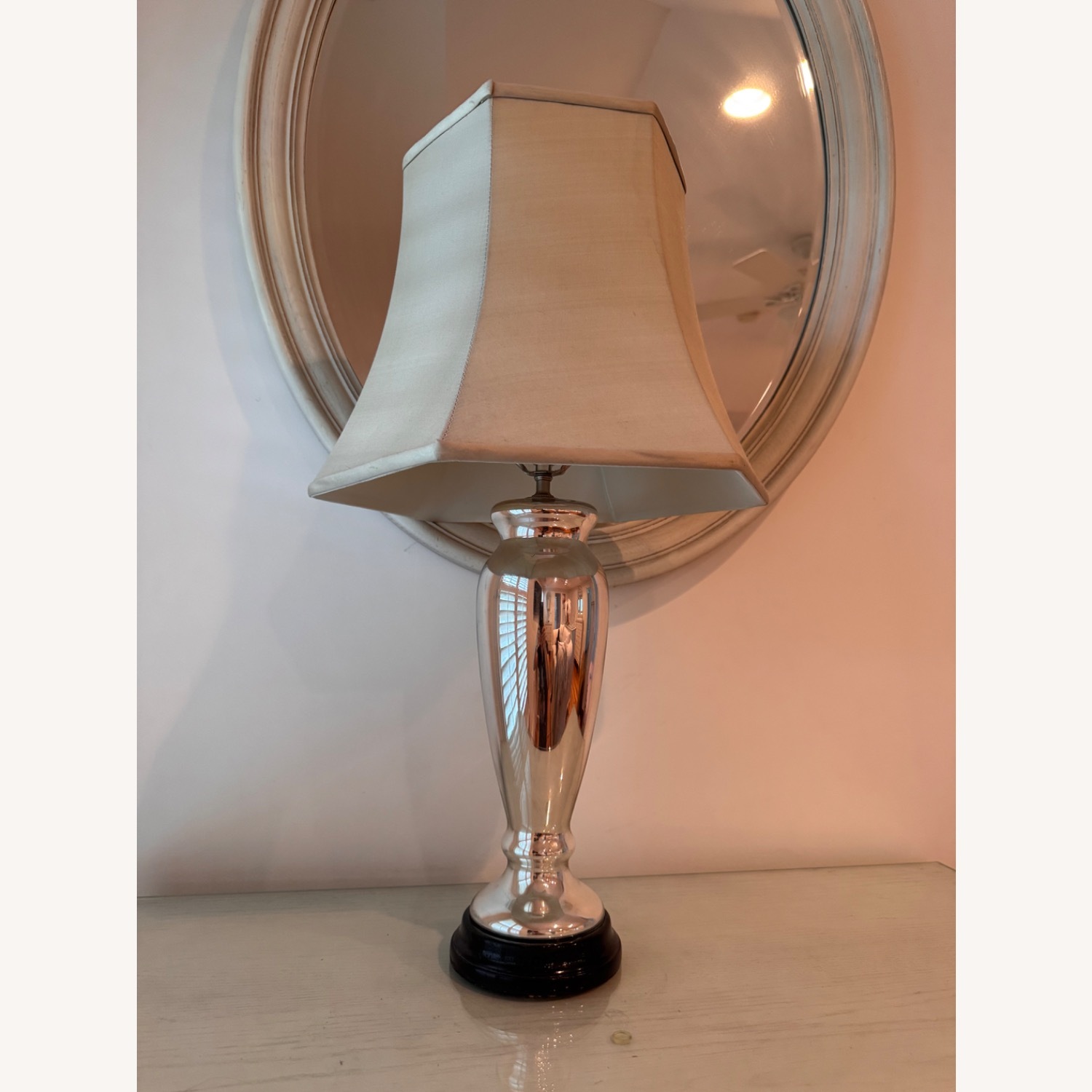 Mercury Table Lamps with Taupe Skin Pagoda Shades - image-2
