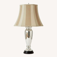 Mercury Table Lamps with Taupe Skin Pagoda Shades