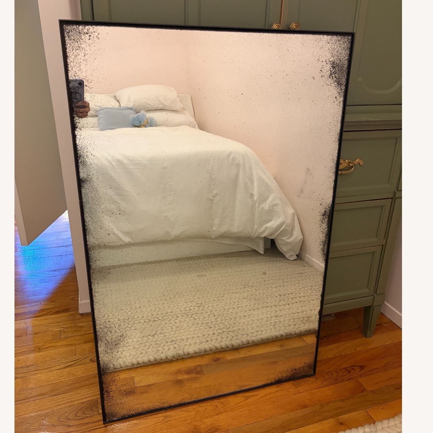 Restoration Hardware Dark Gray Metal Wall Mirror - image-2