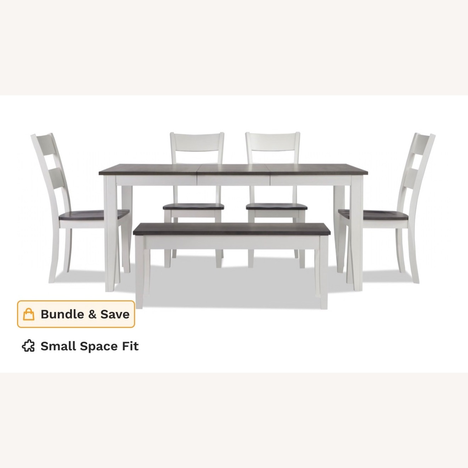 Bob's Discount Furniture Blake 6pc Dining Set white and Gray - image-2