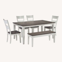 Bob's Discount Furniture Blake 6pc Dining Set white and Gray