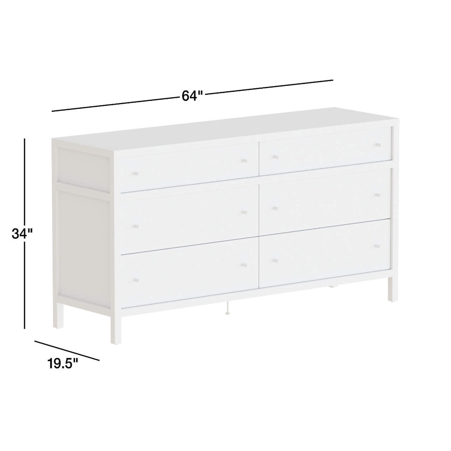 Crate & Barrel Keane 64" Black Solid Wood 6-Drawer Dresser - image-5