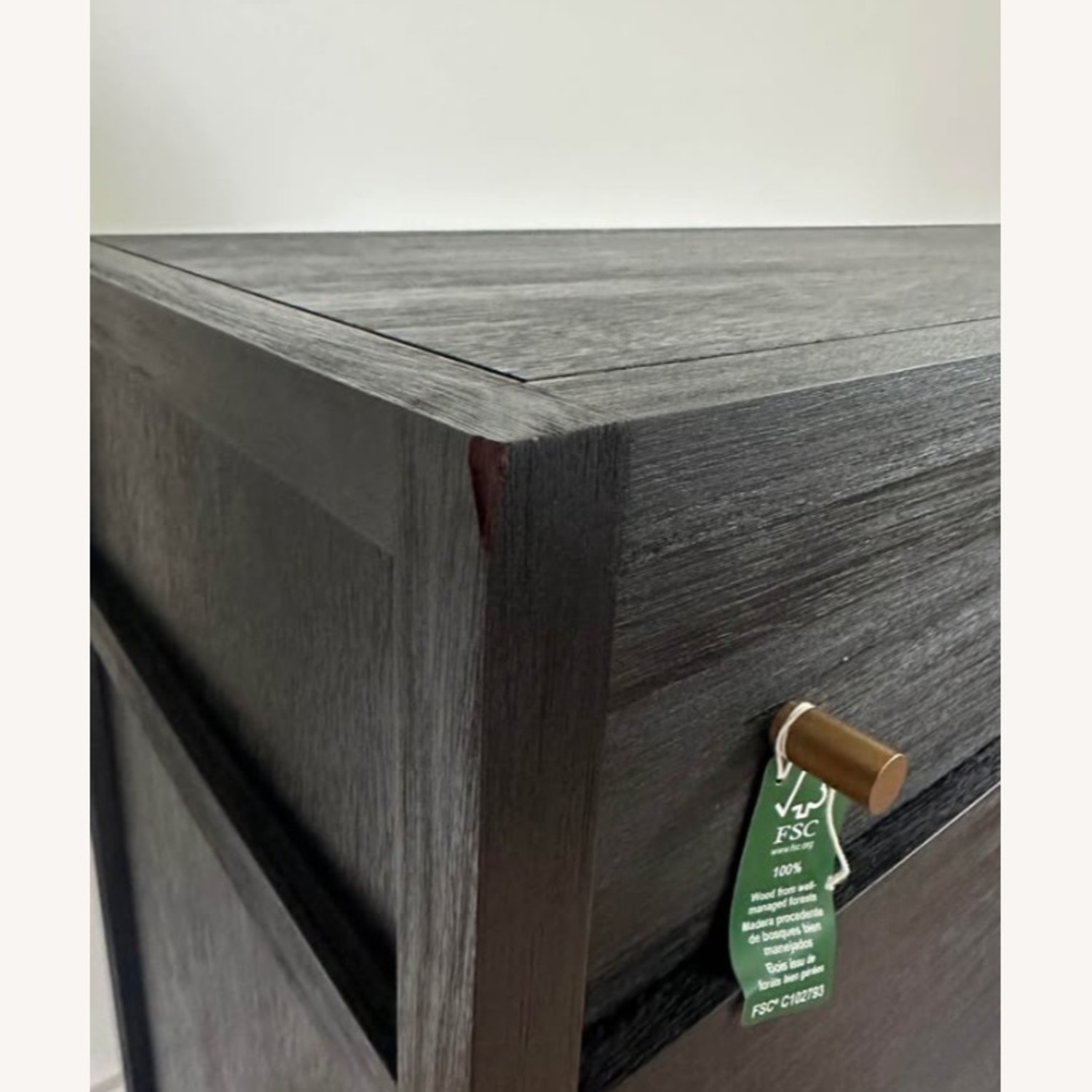 Crate & Barrel Keane 64" Black Solid Wood 6-Drawer Dresser - image-3