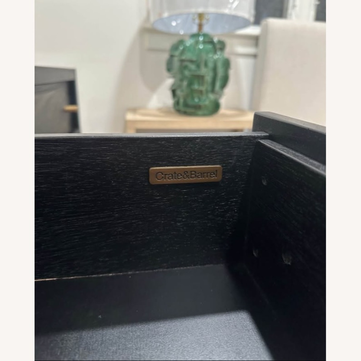 Crate & Barrel Keane 64" Black Solid Wood 6-Drawer Dresser - image-1