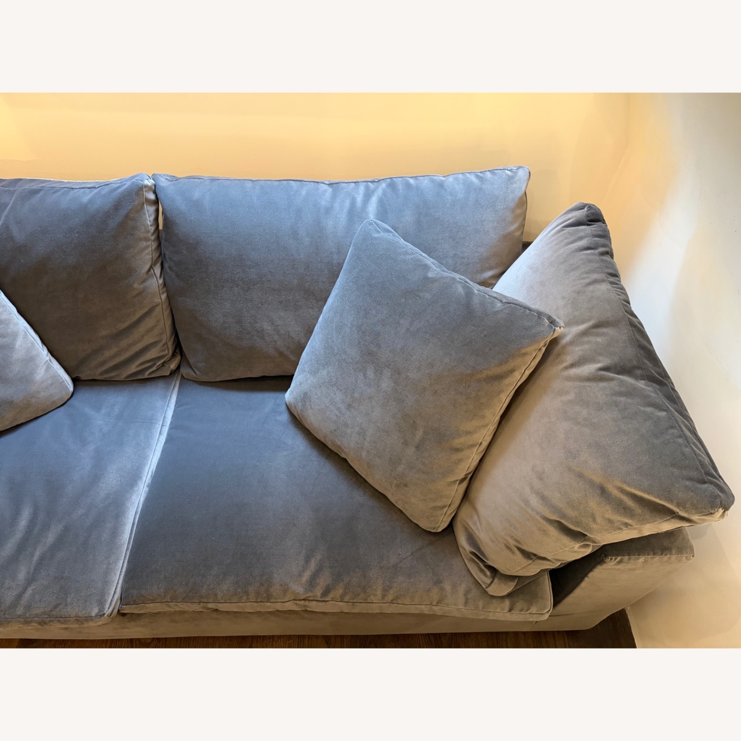Restoration Hardware Cloud Sofa Navy Velvet - image-4