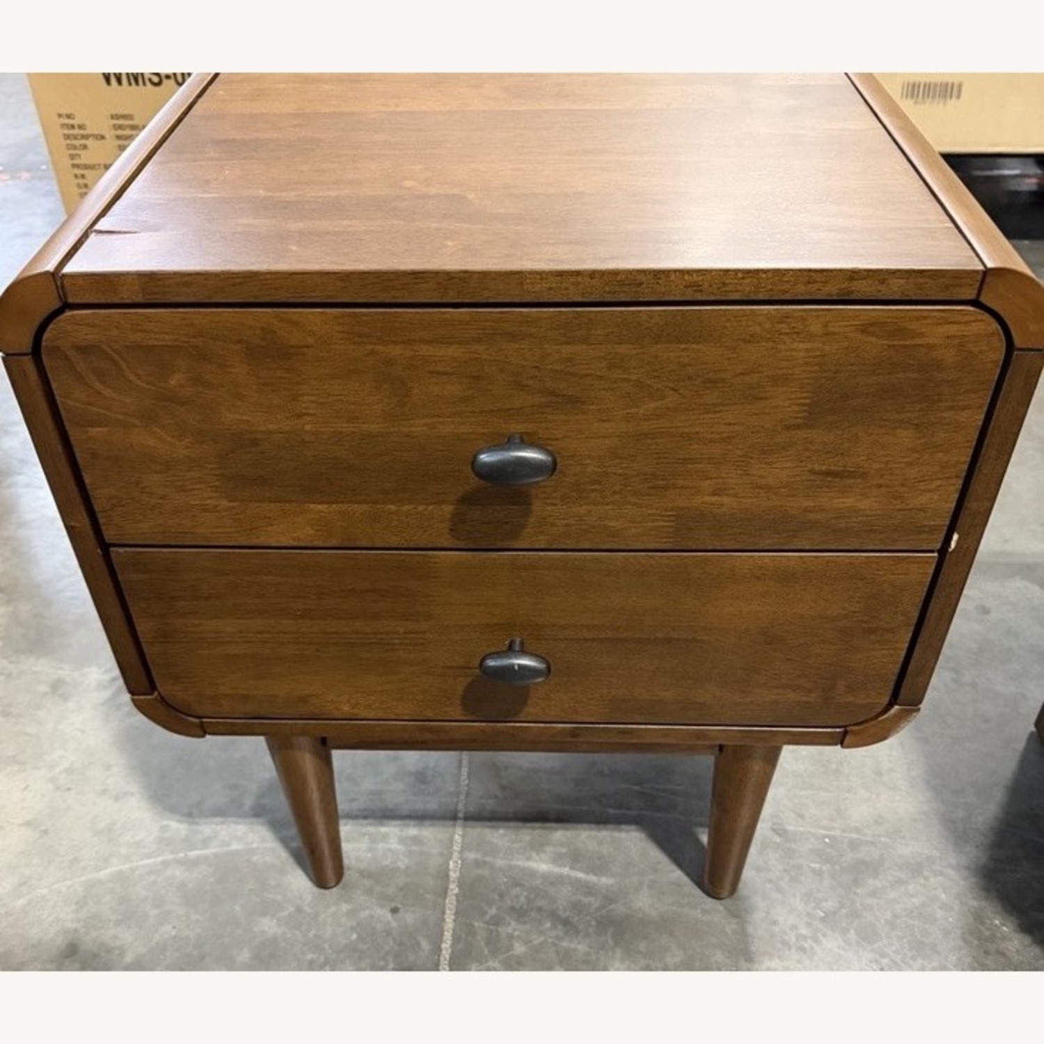 Dark Brown Wood Nightstand - image-2